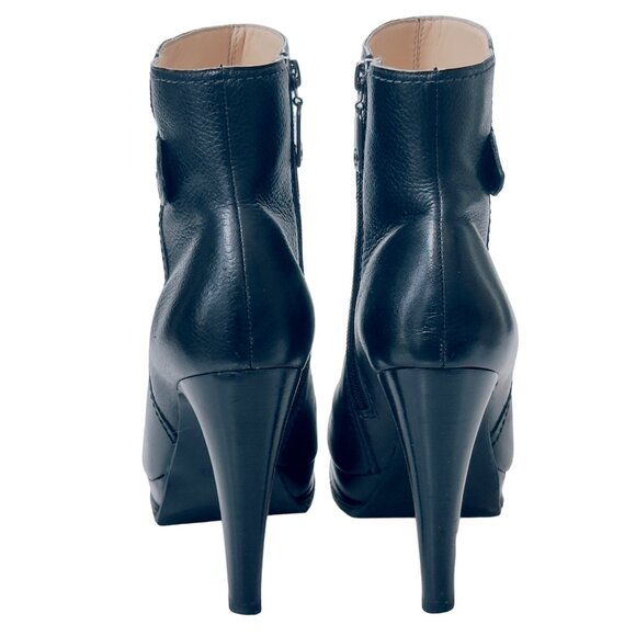 TALBOTS Women's Shoes Black Leather Heels Platform Ankle Boots Size 7B - Picture 4 of 14